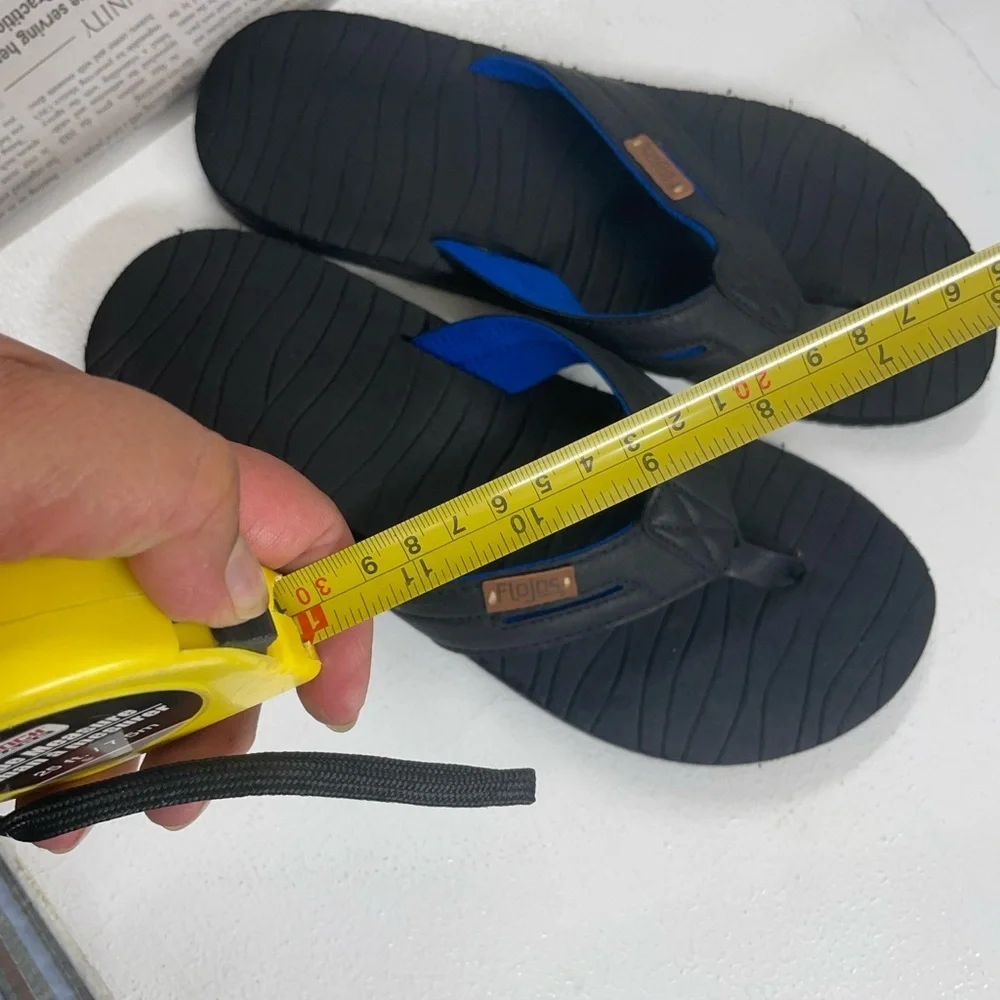 Flojos Men's Black and Blue Flip-Flops